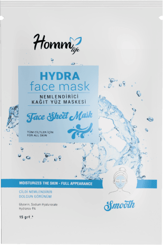HOMM LIFE NEMLENDİRİCİ KAĞIT YÜZ MASKESİ 15GR