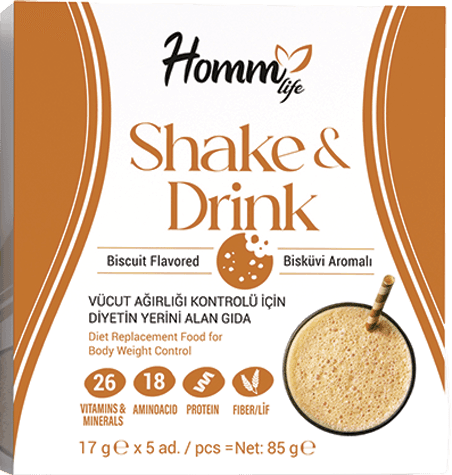 HOMM LIFE BİSKÜVİ AROMALI SHAKE & DRINK 17 GR X 5 ADET