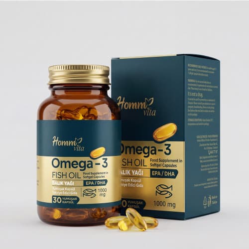 HOMM VİTA OMEGA -3  BALIK YAĞI TAKVİYE EDİCİ GIDA 30 KAPSÜL