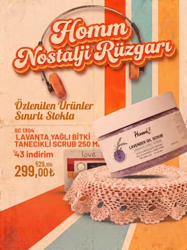 HOMM LIFE LAVANTA YAĞLI BİTKİ TANECİKLİ SCRUB 250 ML
