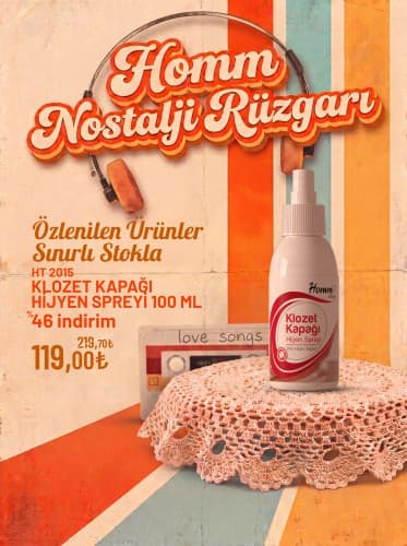 HOMM CLEAN KLOZET KAPAĞI HİJYEN SPREYİ 100 ML
